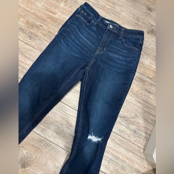 Old Navy Rockstar Super Skinny Extra High Rise Disstressed Denim Blue Jeans 6 - Picture 2 of 6